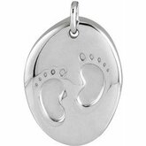 Engravable Tiny Footprint Necklace or Pendant